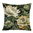 thumbnail image 1 of Ethan Taylor Botanical Throw Pillow Soft Cushion Cover 'William Morris Floral Pattern II Modern Cottage and Cottagecore' Pattern Decorative Square Accent Pillow Case, 20x20 Inches, Green, Yellow, 1 of 5
