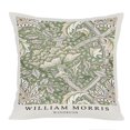 thumbnail image 1 of Ethan Taylor Botanical Throw Pillow Soft Cushion Cover 'William Morris Windrush Botanicals' Classic Pattern Decorative Square Accent Pillow Case, 18x18 Inches, Green, Beige, 1 of 5