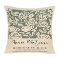 thumbnail image 1 of Ethan Taylor Floral Throw Pillow Soft Cushion Cover 'Sage Green Matisse Flowers Roses Flowers Flower Bouquet' Bohemian Pattern Decorative Square Accent Pillow Case, 18x18 Inches, Green, Beige, 1 of 5