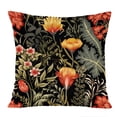 thumbnail image 1 of Ethan Taylor Floral Throw Pillow Soft Cushion Cover 'William Morris Flowers IX Flowers Classic Cottage and Cottagecore' Pattern Decorative Square Accent Pillow Case, 16x16 Inches, Red, Green, 1 of 5