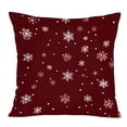 thumbnail image 1 of Ethan Taylor Landscape and Nature Throw Pillow Soft Cushion Cover 'Maroon Snowflake Dreams Snow' Modern Pattern Decorative Square Accent Pillow Case, 16x16 Inches, Red, White, 1 of 5