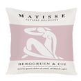 thumbnail image 1 of Ethan Taylor People and Portraits Throw Pillow Soft Cushion Cover 'II Female' Mid-Century Modern Pattern Decorative Square Accent Pillow Case, 18x18 Inches, Pink, White, 1 of 5