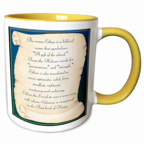 3drose, Ethan the Meaning, 15oz Two-tone Yellow Mug