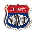 thumbnail image 1 of Ethan's Workshop (2 Pack) 12 inch X 12 inch Shield Shaped Heavy Duty 3.2 mil Vinyl Decals Weather Resistant, UV Protected To last, Gift for Dads and Uncles Classic Americana Crafted in, 1 of 6