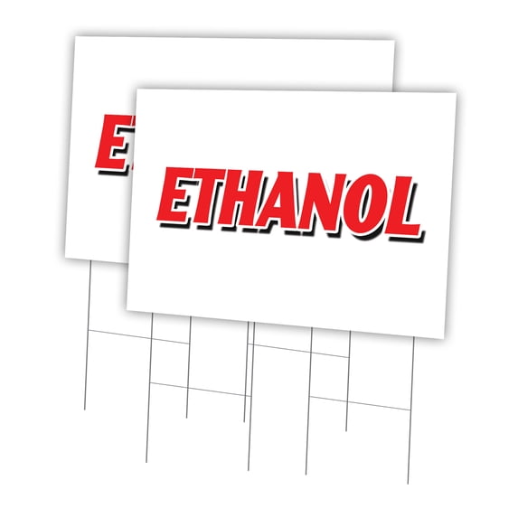 Ethanol 2 Pack Of 24" x 36" Yard Sign & Stake | Advertise Your Business | Stake Included Image On Front Only | Made in The USA