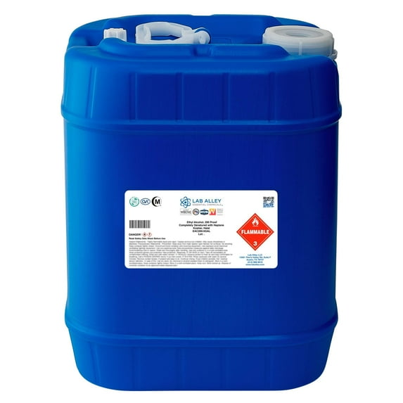 Ethanol 200 Proof (100%) Completely Denatured with Heptane 5GAL