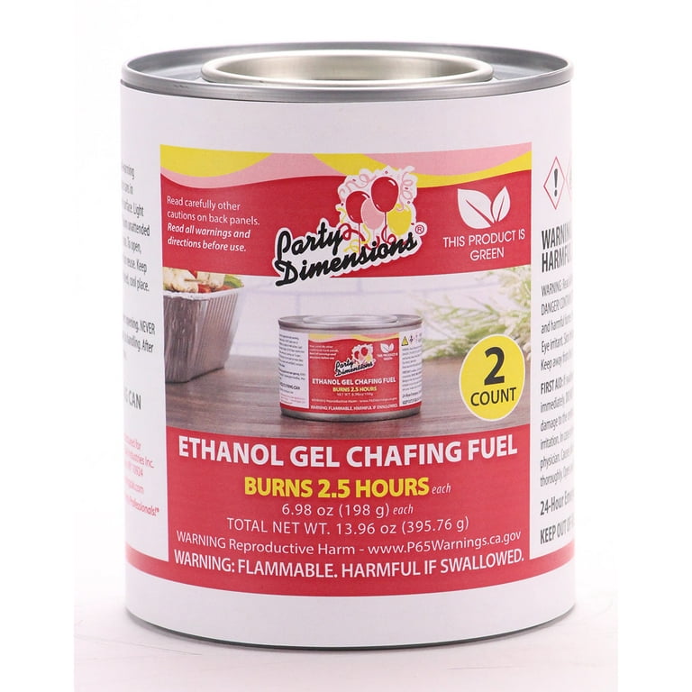 Ethanol Gel Chafing Fuel/Burns for 2+ Hours/Entertainment  Cooking/Camping/Catering - 2 Count - Value Pack 