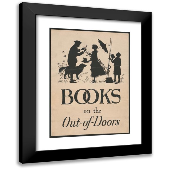 Ethel C Taylor 18x24 Black Modern Framed Museum Art Print Titled - Books on the Out-Of-Doors (1920)