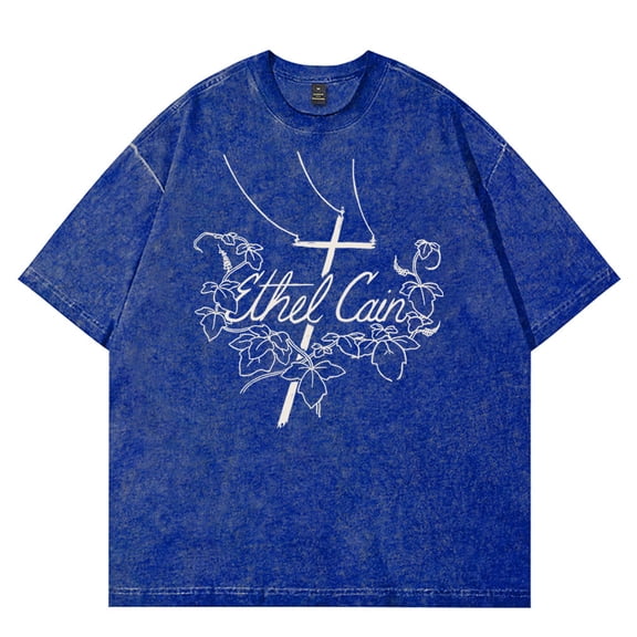 Ethel Cain Logo Vintage Wash T-Shirts 2025 Tour Merch Women Men Cotton Short Sleeve Tee