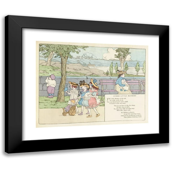 Ethel Mars 24x19 Black Modern Framed Museum Art Print Titled - Other Little Mothers (1902)
