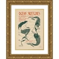 thumbnail image 1 of Ethel Watts Mumford Grant 13x18 Gold Ornate Wood Frame and Double Matted Museum Art Print Titled - Ocean Sketches by Frederick W. Wendt (1897), 1 of 4