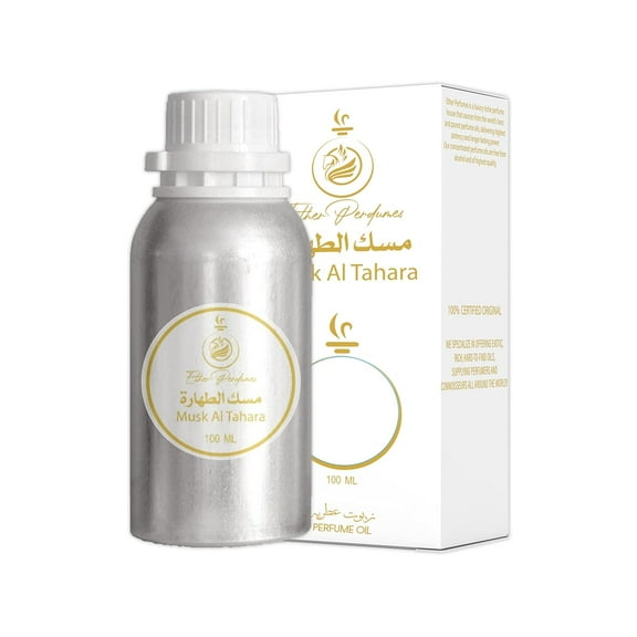 Ether Perfumes MUSK AL TAHARA Concentrated Perfume Oil 100ml I Thick White Musk I Premium Grade Extract I Perfume Making I Body Oil I Aromatherapy Musk Al Tahara 3.40 Fl Oz (Pack of 1)