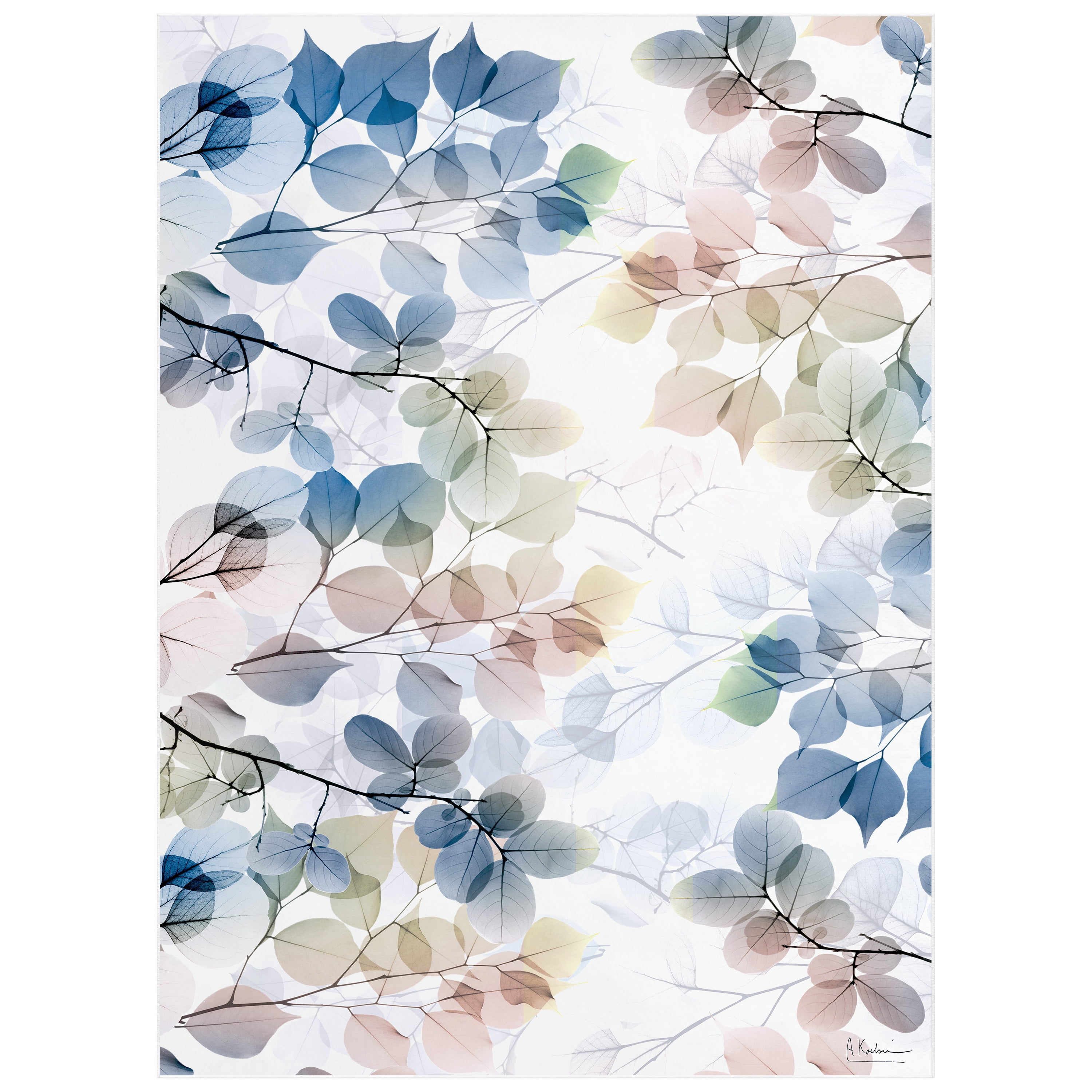 Ethereal Balance I Washable Flowers Art Area Rug size 8'x10', Power-loomed, Heavenly Softness with Non-Slipping Backing