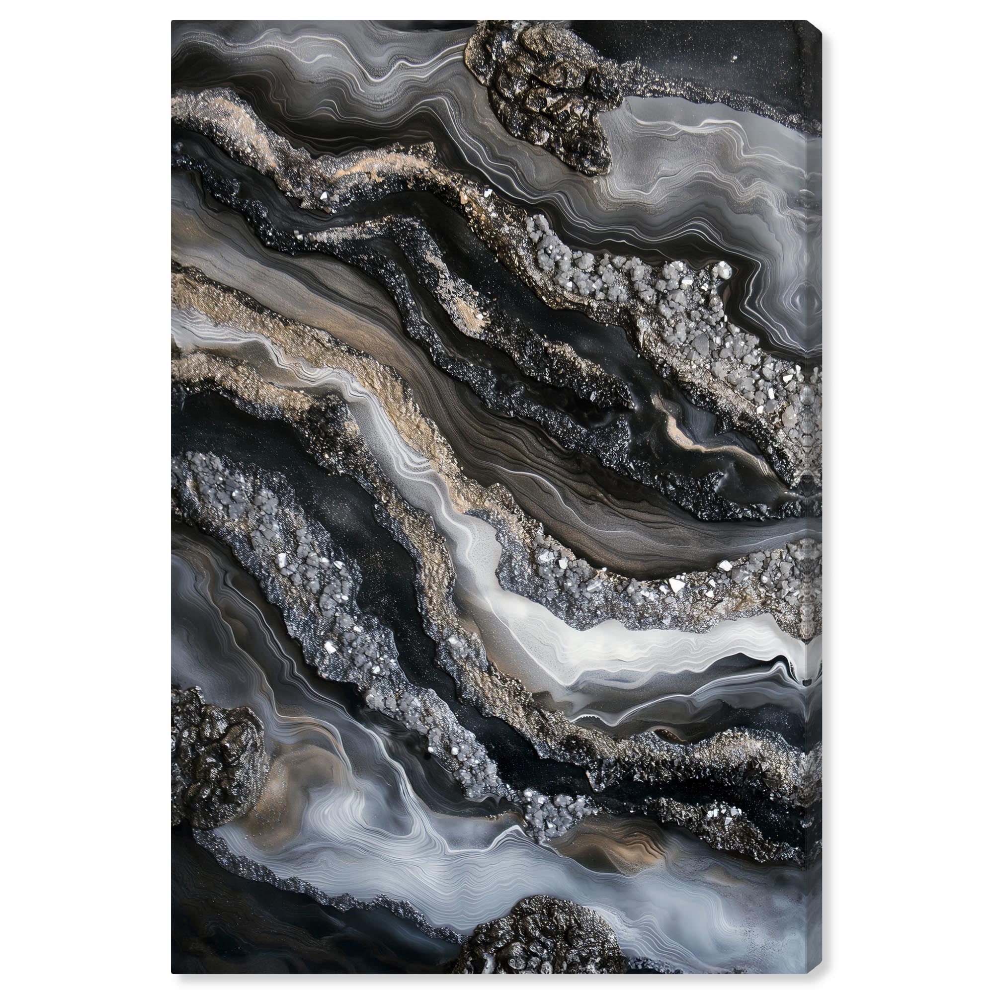 Ethereal Black and Gray Abstract Canvas Wall Art