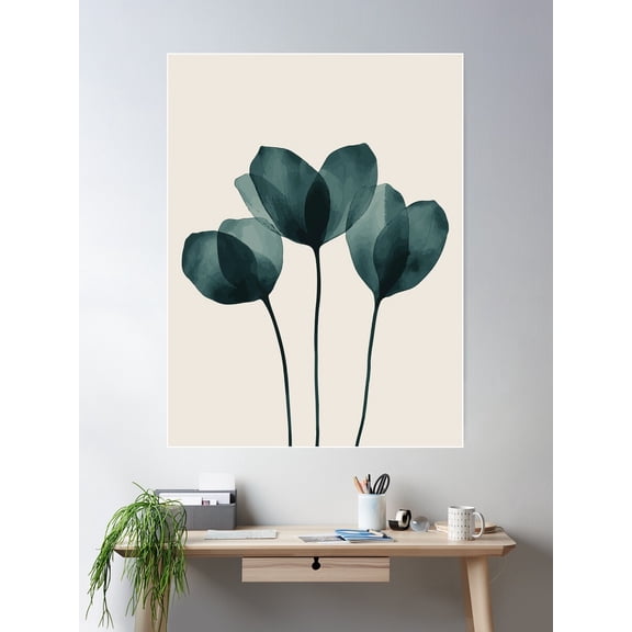 Ethereal Blooms Poster Wall Art, Modern Wall Decor For Living Room Bedroom, 8x12 UNFRAMED
