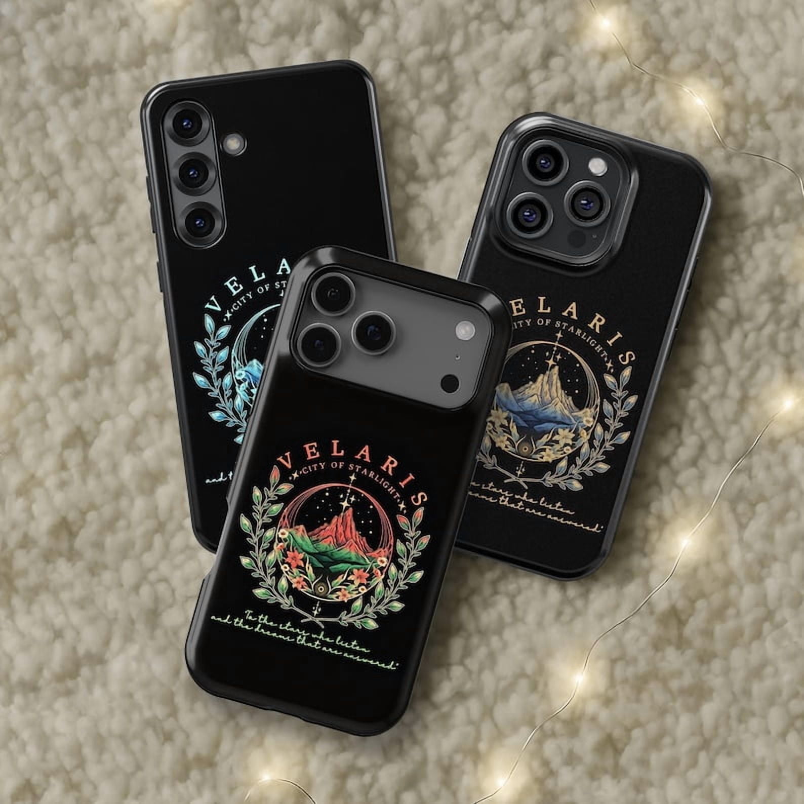 Ethereal Celestial Mosaic Tough Phone Case, Dreamy Luxury Tile Art Dual ...