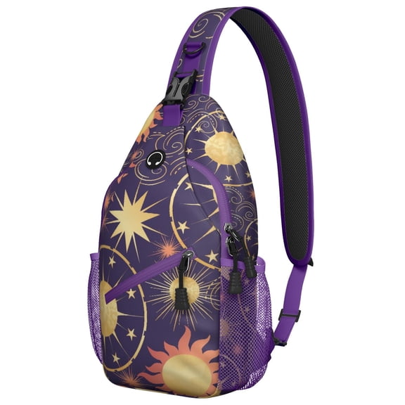 Ethereal Cosmic Elements Shoulder Backpack Gothic Constellation Map Sling Bag Travel-Ready for Commuters, Minimalists