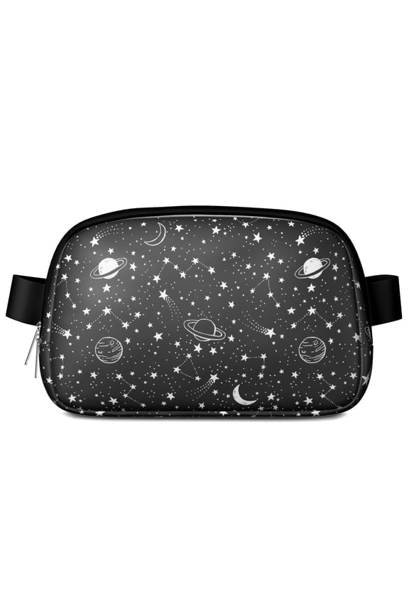 Ethereal Elements Fanny Pack - Waterproof hands-free waist bag featuring sun & moon alchemy art, dark gothic vibe