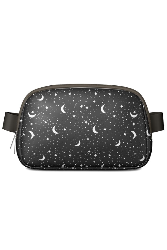Ethereal Elements Fanny Pack&nbsp;- Waterproof hands-free waist bag featuring sun & moon alchemy art, dark gothic vibe