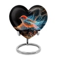 thumbnail image 1 of Ethereal Flame Songbird Heart Urns For Human Ashes - Heart Urns For Human Ashes - Urns For Ashes Adult Female Mother - Cremation Urns For Adult Ashes Women - Decorative Heart Urns (Size-3inch,1pcs), 1 of 5