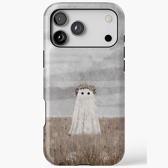 Ethereal Ghost Floral Crown Field Art iPhone Case 11 to 17 Pro Max