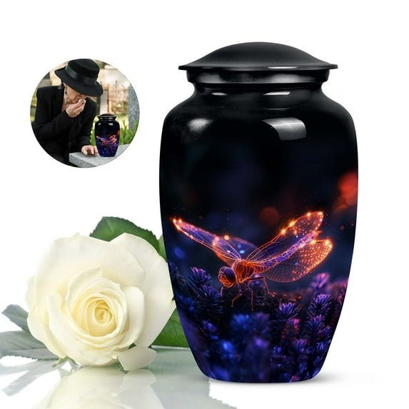 Ethereal Glow Skimmer Urn For Mom Ashes - Large Urns For Ashes Women - Burial Urns For Cremated Remains - Cremation Urn For Adults (Size -10inch)