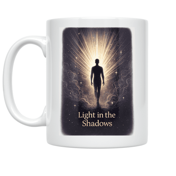 Ethereal Glow in Shadows - Faith Seeker - 11 oz Ceramic Coffee Mug