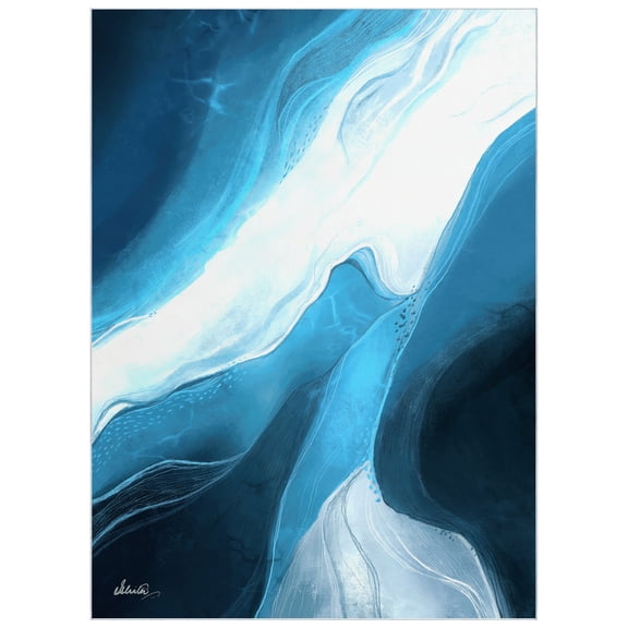 Ethereal Iceberg Washable Abstract Art Area Rug size 8'x10', Power-loomed, Heavenly Softness with Non-Slipping Backing