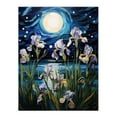 thumbnail image 1 of Ethereal Iris Flower Blooms Fantasy Lake Full Moon Unframed Wall Art Print Poster Home Decor Premium, 1 of 5