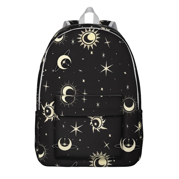 Ethereal Lunar and Cosmic Design Vintage Backpack Durable Oxford Material Travel Backpack with Large Capacity and Anti-theft Multifunctional Features for Daily Commuting Outdoor Activities and Travel