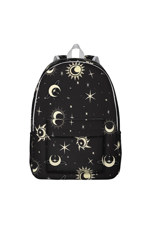Ethereal Lunar and Cosmic Design Vintage Backpack Durable Oxford Material Travel Backpack with Large Capacity and Anti-theft Multifunctional Features for Daily Commuting Outdoor Activities and Travel