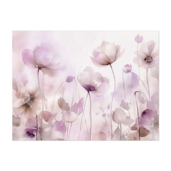 Ethereal Meadow Watercolor Flowers Pink - Painting Floral Pastel Flowers Modern Art Botanical Nature Minimalist Unframed Wall Art Print 30 x 40 inches