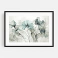 thumbnail image 1 of Ethereal Moody Flower Fantasies Teal - Painting Floral Flowers Botanical Minimalist Modern Art Pastel Abstract Black Framed Wall Art Print 16 x 24 inches, 1 of 4