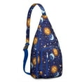 thumbnail image 1 of Ethereal Moon Crossbody Bag - Dark Celestial Star & Constellation Art, Lightweight Adjustable Strap Sling Bag for Men, 1 of 4