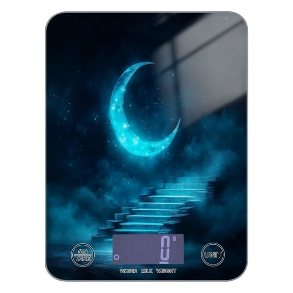 Ethereal Moonlit Night Background Food Scale Digital Kitchen Scale Waterproof Grams Ounces lbs for For Baking and Cooking