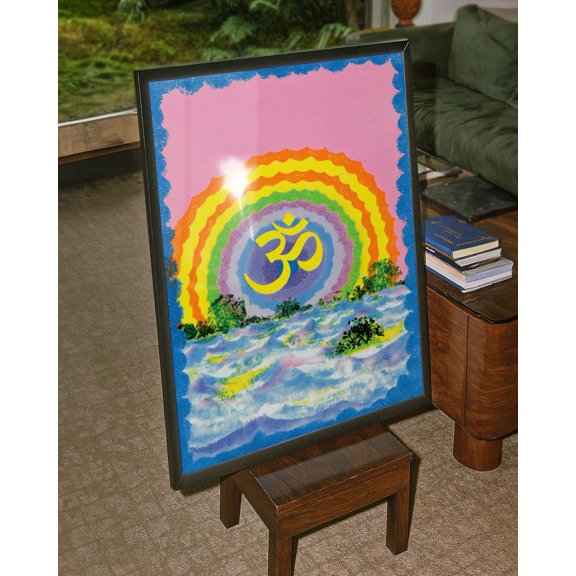 Ethereal Om Art Print Spiritual Rainbow Landscape, Unframed Paper Print