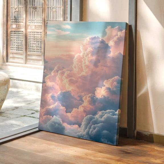 Ethereal Pastel Cloudscape Art Print – Dreamy Sky Wall Decor, Soft Cotton Candy Clouds, Serene Sunset Aesthetic, Tranquil Atmosphere Wall Art, Modern Wall Decor, 12x18 UNFRAMED
