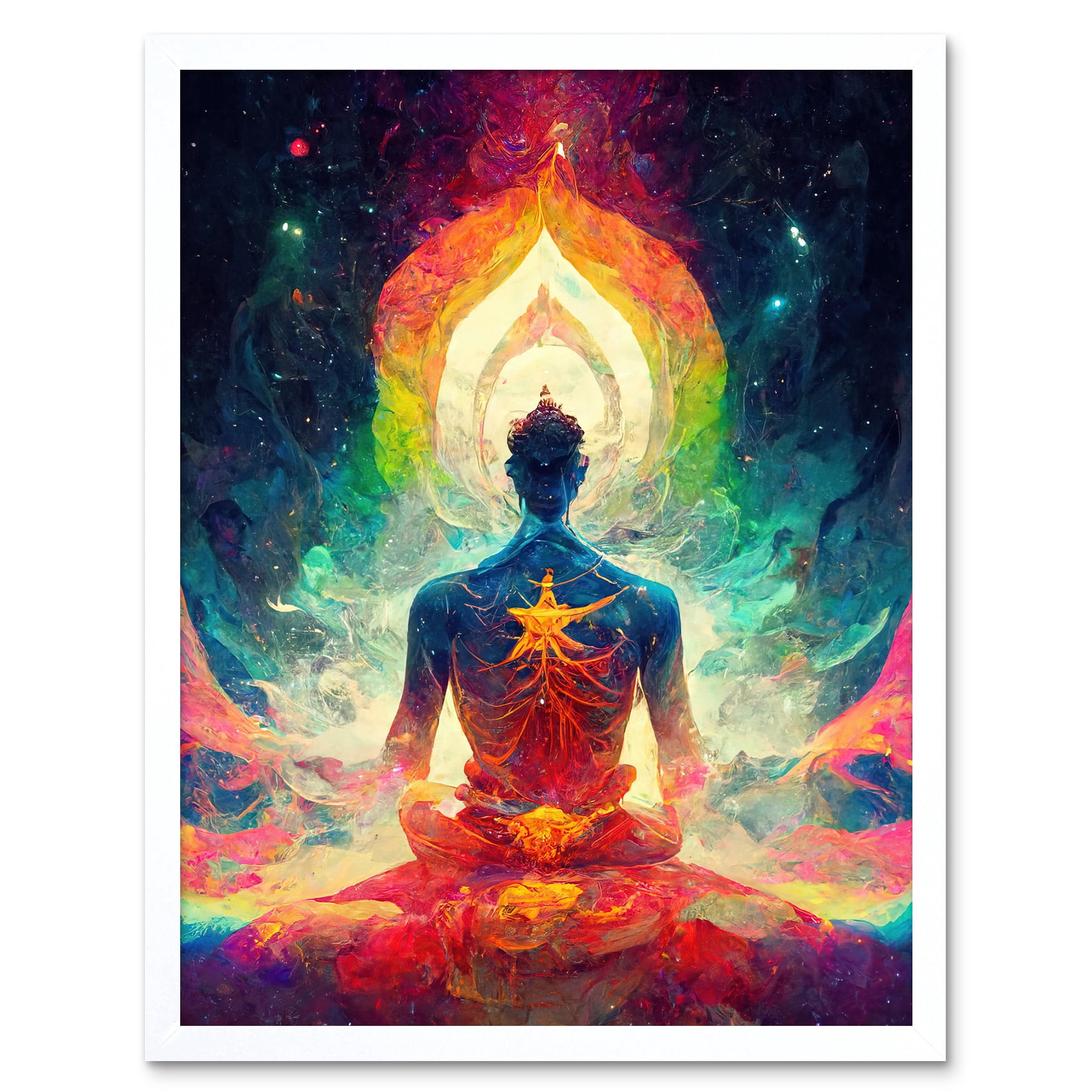 Ethereal Seven Chakra Meditation Astral Art Print Framed Poster Wall ...