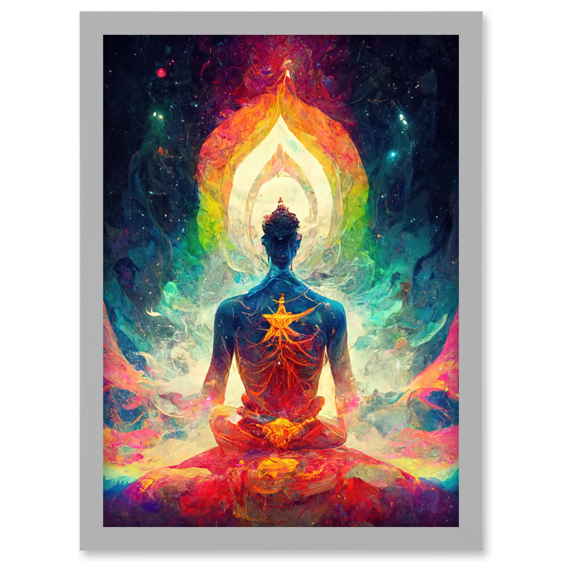 Ethereal Seven Chakra Meditation Astral Artwork Framed Wall Art Print ...