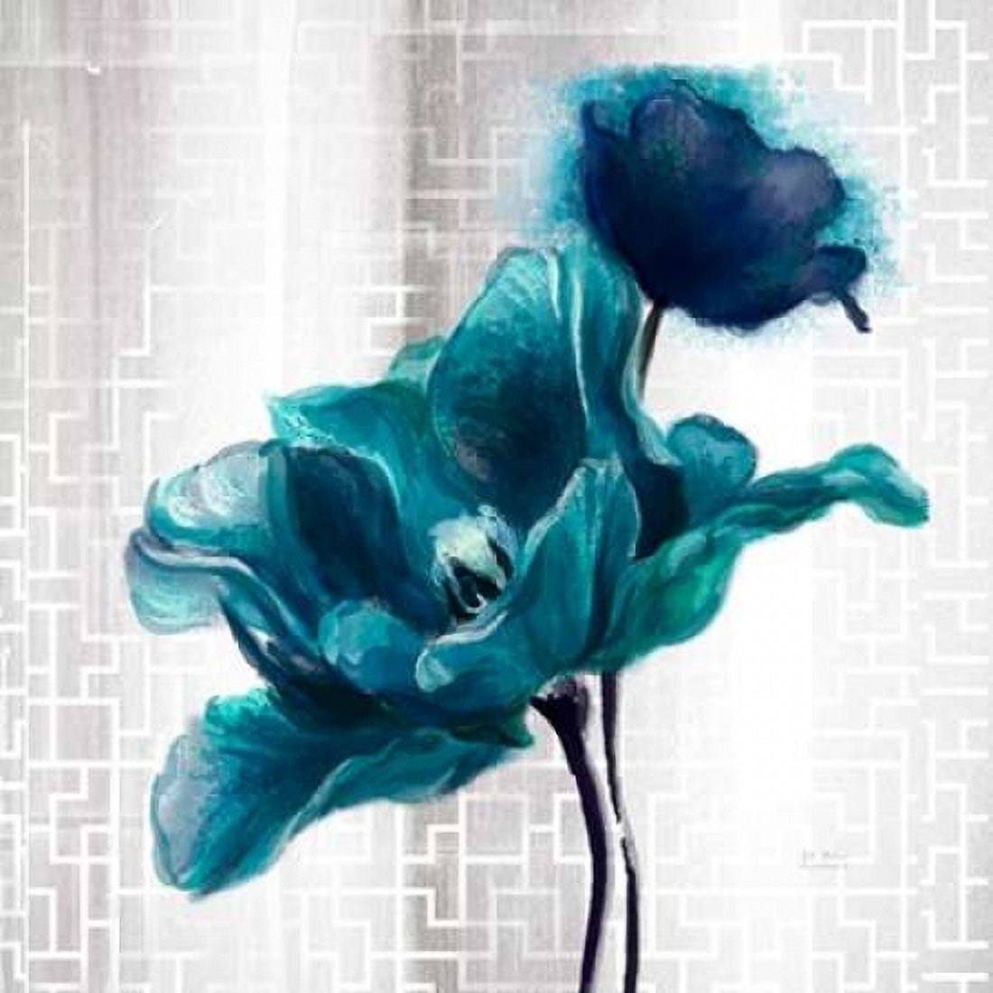 Ethereal Spring Turquoise Tulip Canvas Art - Art Atelier Alliance (24 x 24)