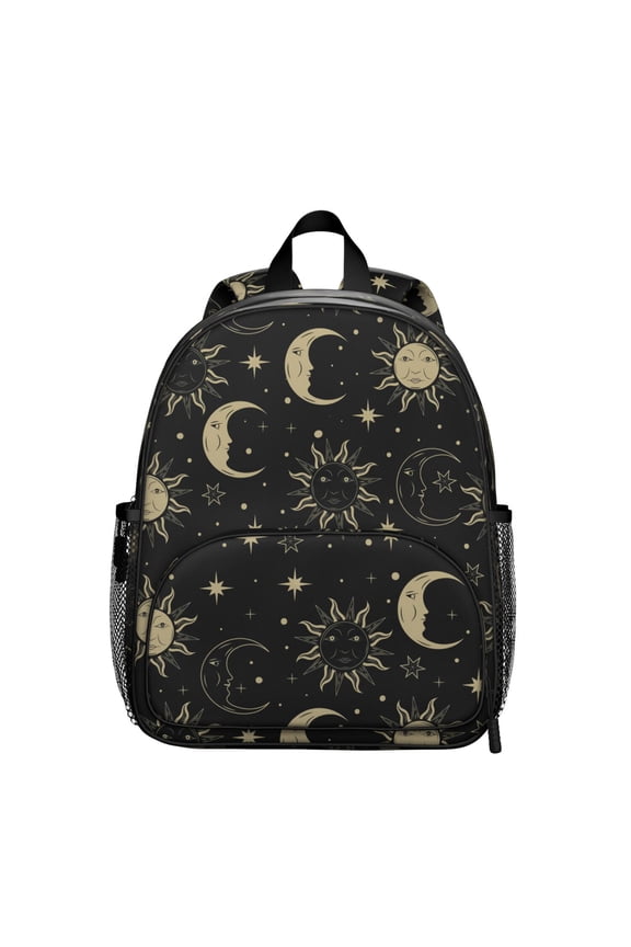 Ethereal Student Backpack – Gothic Celestial Moon And Star Steampunk Lunar Eclipse Cosmic Solar Astral Dark Sky Print