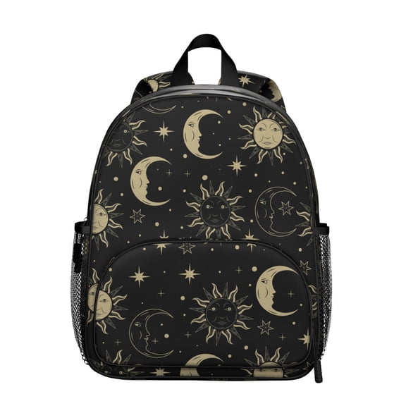 Ethereal Student Backpack – Gothic Celestial Moon And Star Steampunk Lunar Eclipse Cosmic Solar Astral Dark Sky Print