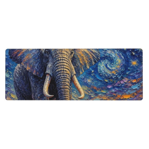 Ethereal Swirling Sky Elephant Art Mouse Pad Extended Large Gaming Mousepad Non-Slip Rubber Big Keyboard Desk Mat 31.5 X 11.8 Inch