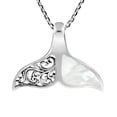 thumbnail image 1 of Ethereal Whale Tail White Mother of Pearl Inlay Sterling Silver Necklace, 1 of 7