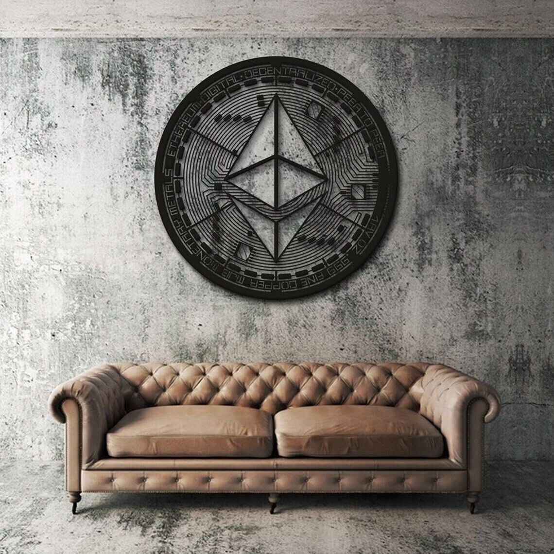 Ethereum Coin, Metal Wall Art, Crypto Coin, Office Metal Wall Art 27x27 -  Walmart.com