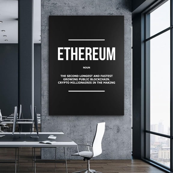Ethereum Definition Art Crypto Wall Decor Eth Noun Poster For Office Or Gift Home Decor, 24x36 UNFRAMED