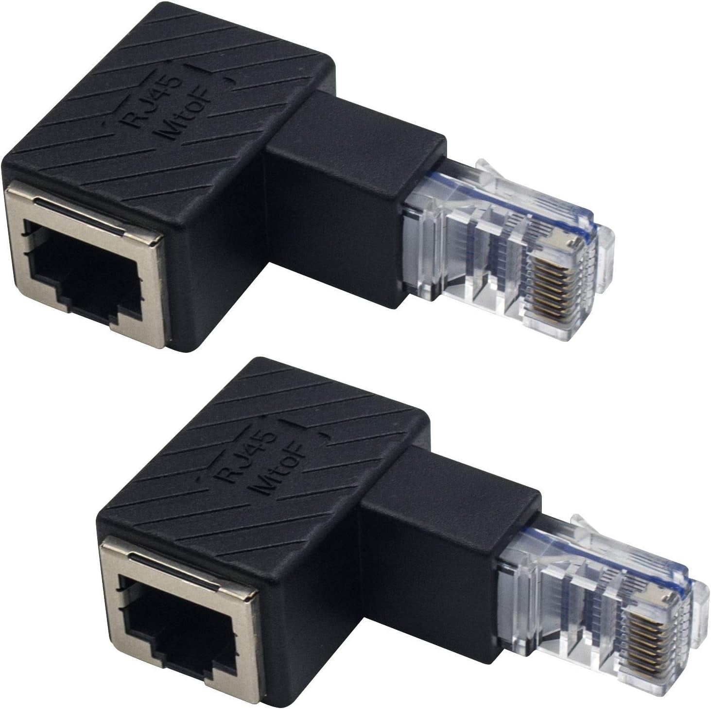 Adapter 90 Degree, UP Angled RJ45 Male to Female