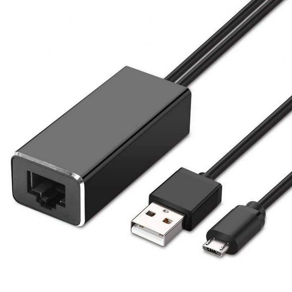 Ethernet Adapter for Fire TV Stick (2nd GEN), All-New Fire TV, Chromecast Ultra / 2/1 / Audio, Google Home Mini, Micro USB to RJ45 Ethernet 100Mbps Network Adapter with USB Power Supply Cable