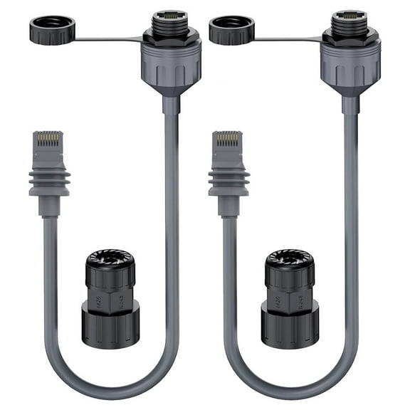 Ethernet Adapter For Starlink For Gen 3 Standard And For MINI, RJ45 Coupler Cable Network Connector With Weatherproof Kit For Seamless Outdoor Internet Integration gray(2PCS)