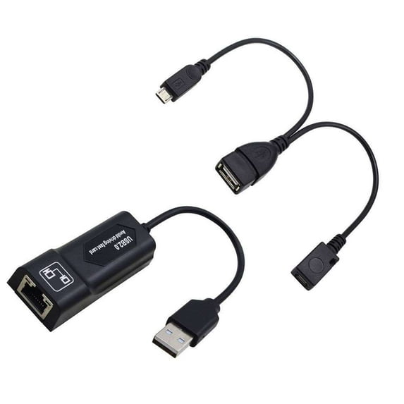 Ethernet Adapter for CHROMECAST and FIRE Stick, Micro USB to RJ45 Ethernet Adapter with Power